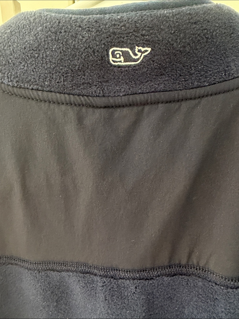 Vineyard Vines Navy Fleece Zip Vest with Red Trim - Picture 5 of 5